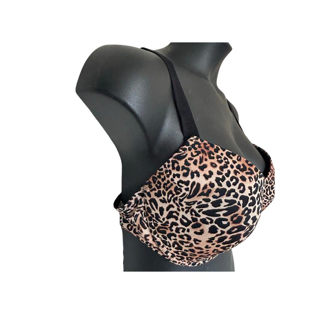 Juicy Couture Women's Bra 42 D Leopard Print Underwire Adjustable Straps - Picture 3 of 10